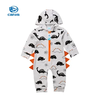 

CANIS Baby Rompers Long Sleeve Winter Newborn Baby Boy Girl Kids Dinosaur Hooded Romper Jumpsuit Outfits Clothes Rompers Bebe