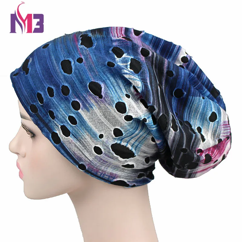 

New Fashion Winter Autumn Women Men Soft Slouchy Stretchy Beanie Hat Cutout Skullies Hat Broken Hole Baggy Cap