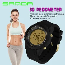 Sanda мужские и женские спортивные часы люксовый бренд водонепроницаемые часы для влюбленных модные 3D шагомер светодиодный цифровые часы Relogio Masculino 370