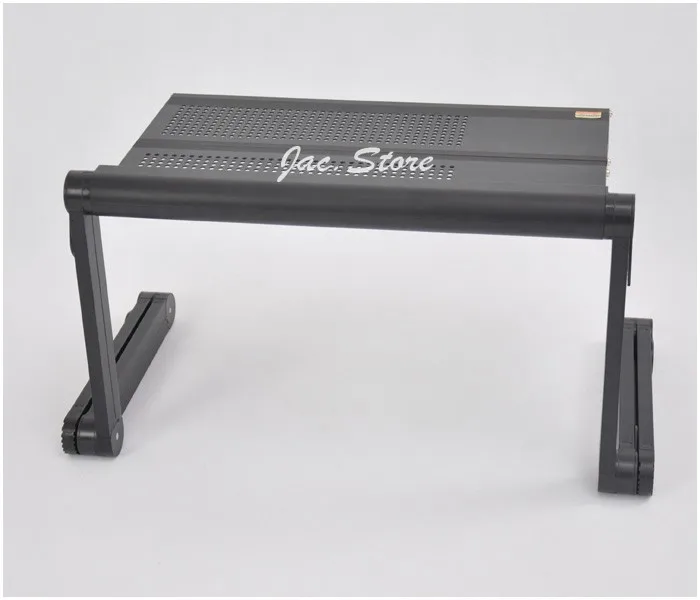 Light Yet Strong Folding Recliner Laptop Table with Big Fan and Double Mouse Pad Full Black Color (6)