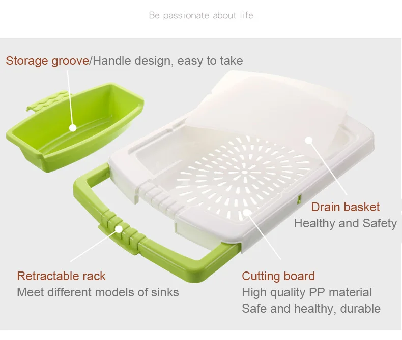 Многофункциональный кухонный разделочный блок раковины сливная корзина разделочная доска для мяса, овощей, фруктов Антибактериальная Нескользящая разделочная доска