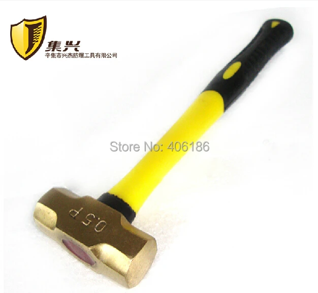 Non sparking 0.5p/0.22kg Brass Sledge Hammer with Plastic Handle,Safety
