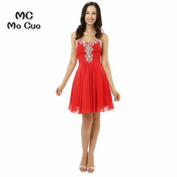 

2017 New Ball Homecoming dress Short with Crystal Beaded Cocktail party dress Satin Pleat Party Dress short homecoming dress