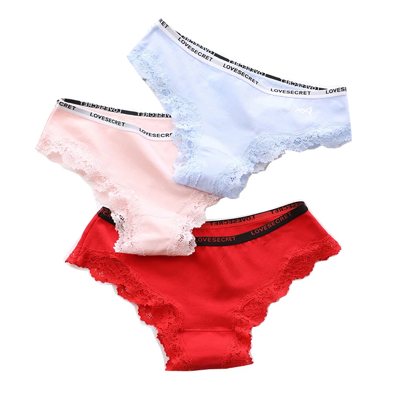 

LANGSHA Sexy Panties 3Pcs/lot Women's Lace Panties Seamless Cotton Lingerie Breathable Pants Sexy Briefs Girls Soft Underwear