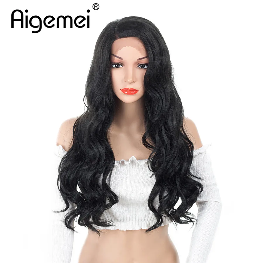 

Aigemei 24'' Hair Synthetic Lace Front Wigs Curly Hair Wigs 1B/2#/4#/OTBug Colors 100% Kanekalon Wigs For Women