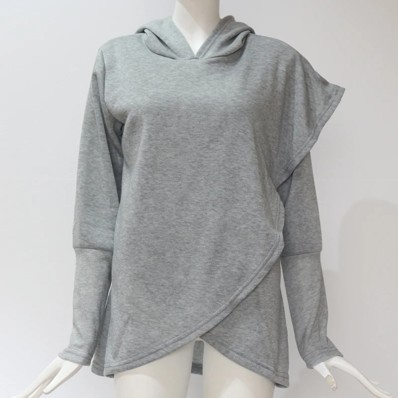 

Rogi Irregular Hoodie Sweatshirt Women 2019 Fashion Pockets Hooded Female Hoody Harajuku Pullover Truien Dames Sudaderas Mujer
