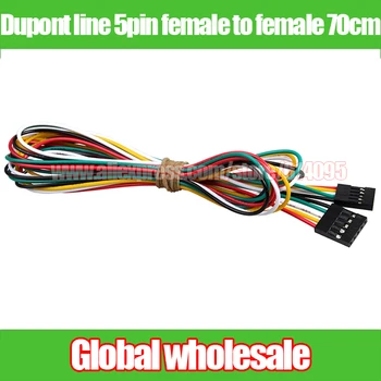

15pcs color Ribbon cable 5pin female - female DuPont Plug Cable / 70cm Dupont line 5P female-female