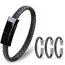 Открытый Портативный Мини Micro USB кожаный браслет зарядное устройство данных зарядный кабель синхронизации для iPhone6 6s Android type-C телефонный кабель