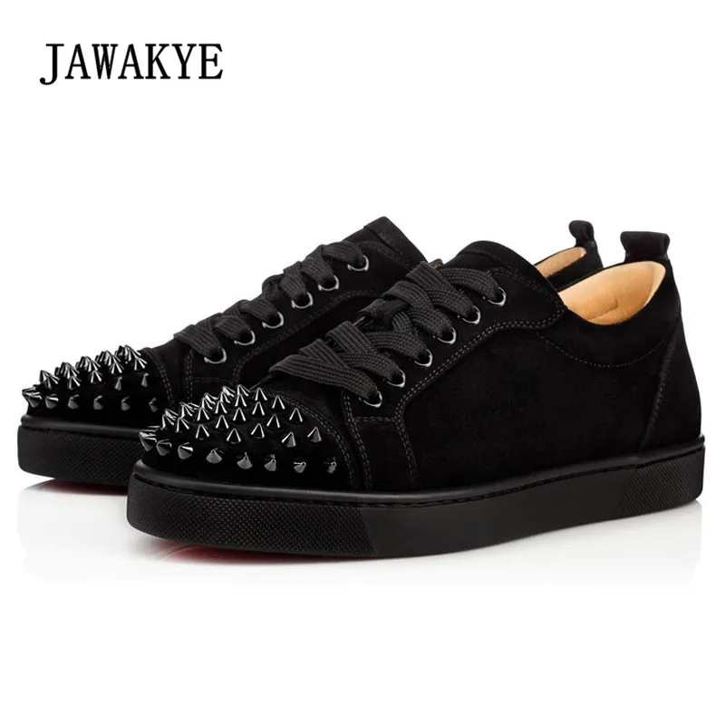 

2019 Chic Suede Shoes Men Round Toe Rivet Lace-up Flat Casual Shoes Male
