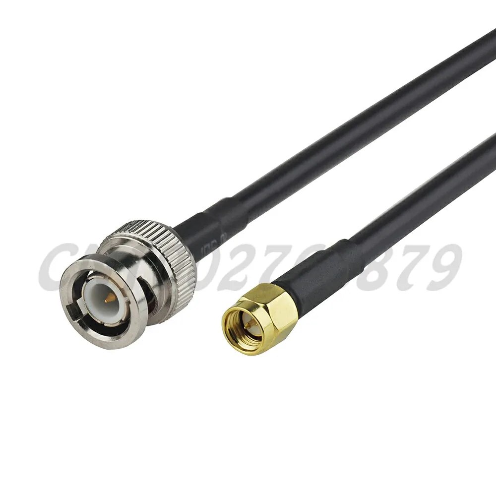 

15cm RF BNC Plug male Straight to SMA Plug male Straight Pigtail Jumper Cable RG58