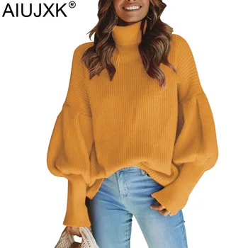 

AIUJXK 2019 Autumn Winter Women Sweaters And Pullovers Fashion Long Sleeve Turtleneck Warm Knitted Sweater Female Jumper BMY31