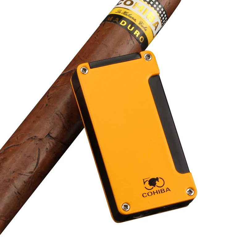 

COHIBA Mini Travel Cigar Lighter Metal Windproof Cigarette Lighter 1 Jet Flame Cigar Accessories with Gift Box