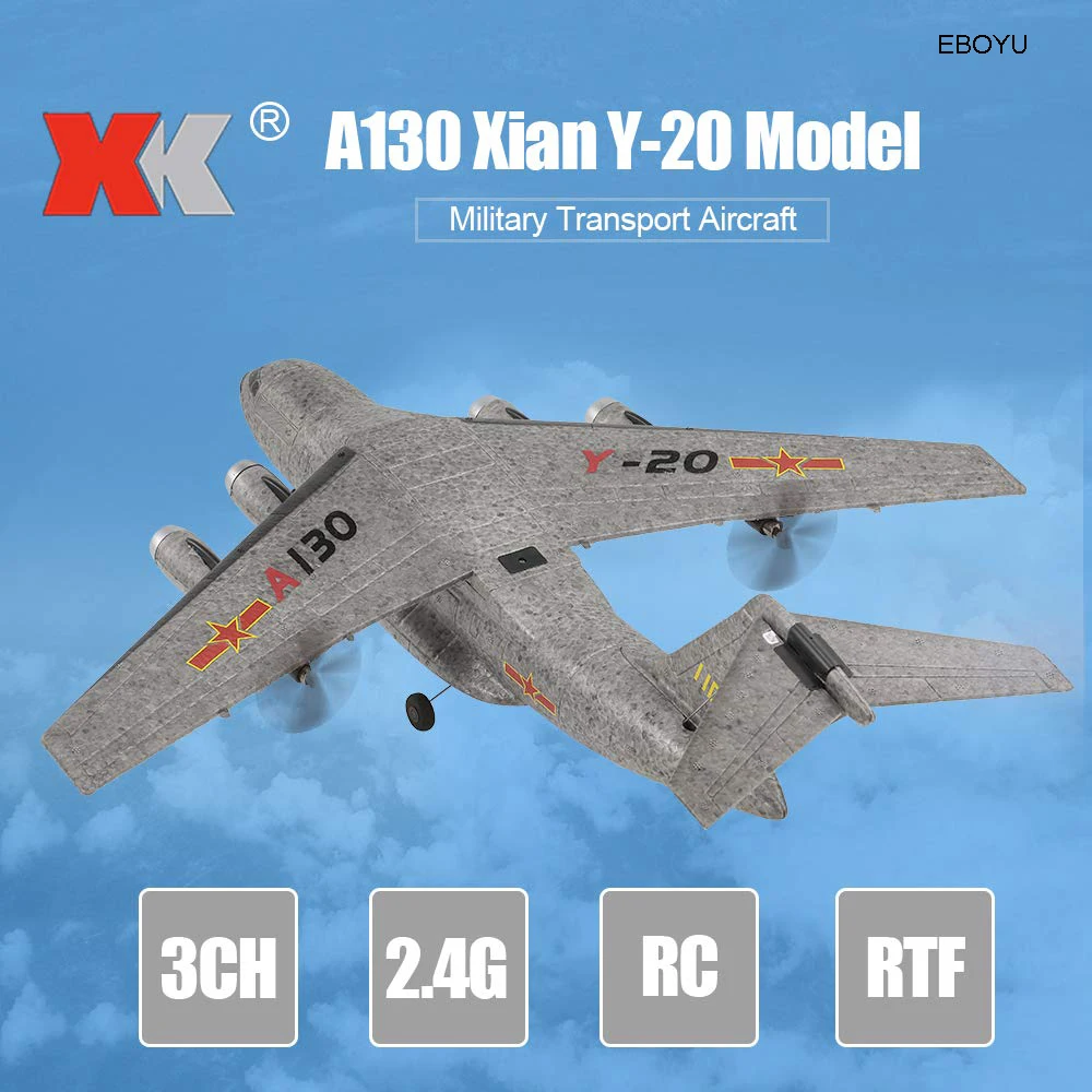 WLToys XK A130 RC самолет 2,4 г 3CH Xian Y-20 модель военно-транспортный самолет EPP Дистанционное Управление самолет с неподвижным крылом радиоуправляемая игрушка