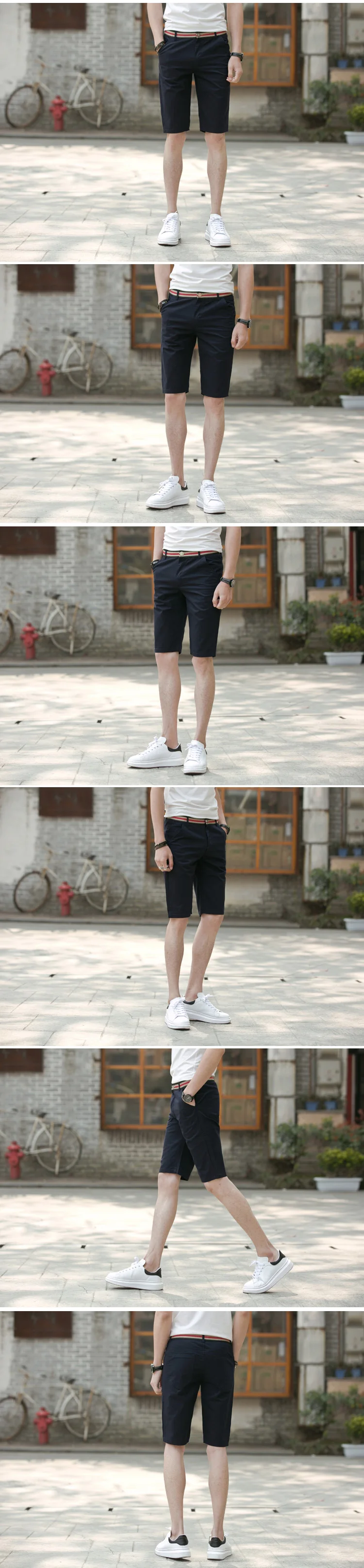 Large Size 42 40 38 Men's Shorts 2019 Summer New Fashion Men's High-Quality Cotton Casual Shorts Black White Slim Men Shorts black casual shorts