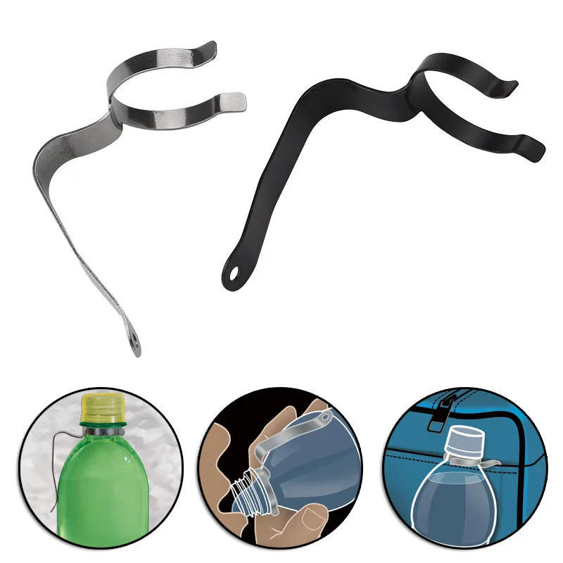

Outdoor Sports Universal Stainless Steel Water Bottle Holder Clip Hanger Portable Hiking Camping Cycling EDC Tools Wholesale