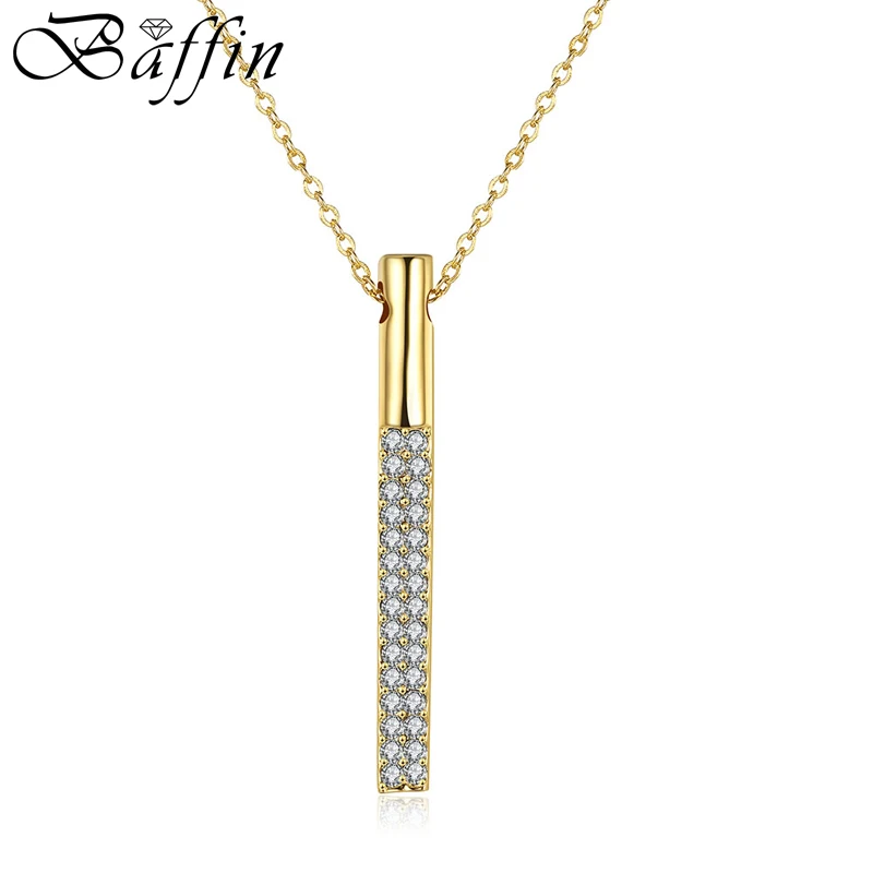 

BAFFIN Gold Color Clear Austria Crystals Bar Pendant Necklace Simple Jewelry For Women 2018 Christmas Gifts