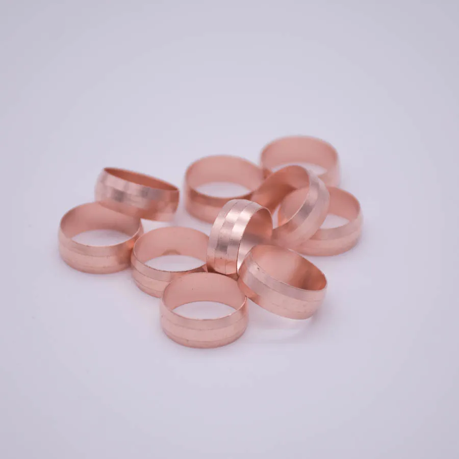 

10 PCS Fit 15mm Tube OD Copper Ferrule Ring For Compression Union 10 PCS Fitting Water Gas Oil