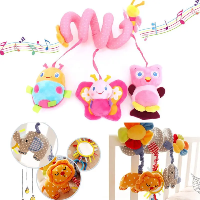 

pudcoco Lovely Baby Bed Around Baby Stroller Hanging Bell Rattle Mobile Musical Cute Plush Xmas Toy
