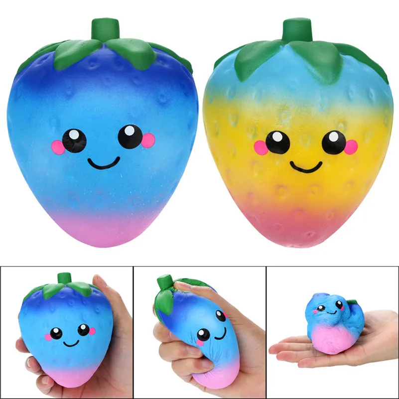 Очаровательны Squishies Emoji клубника замедлить рост фрукты Ароматические стресса kawaii канцелярские подарок для малыша детский Для мальчиков и