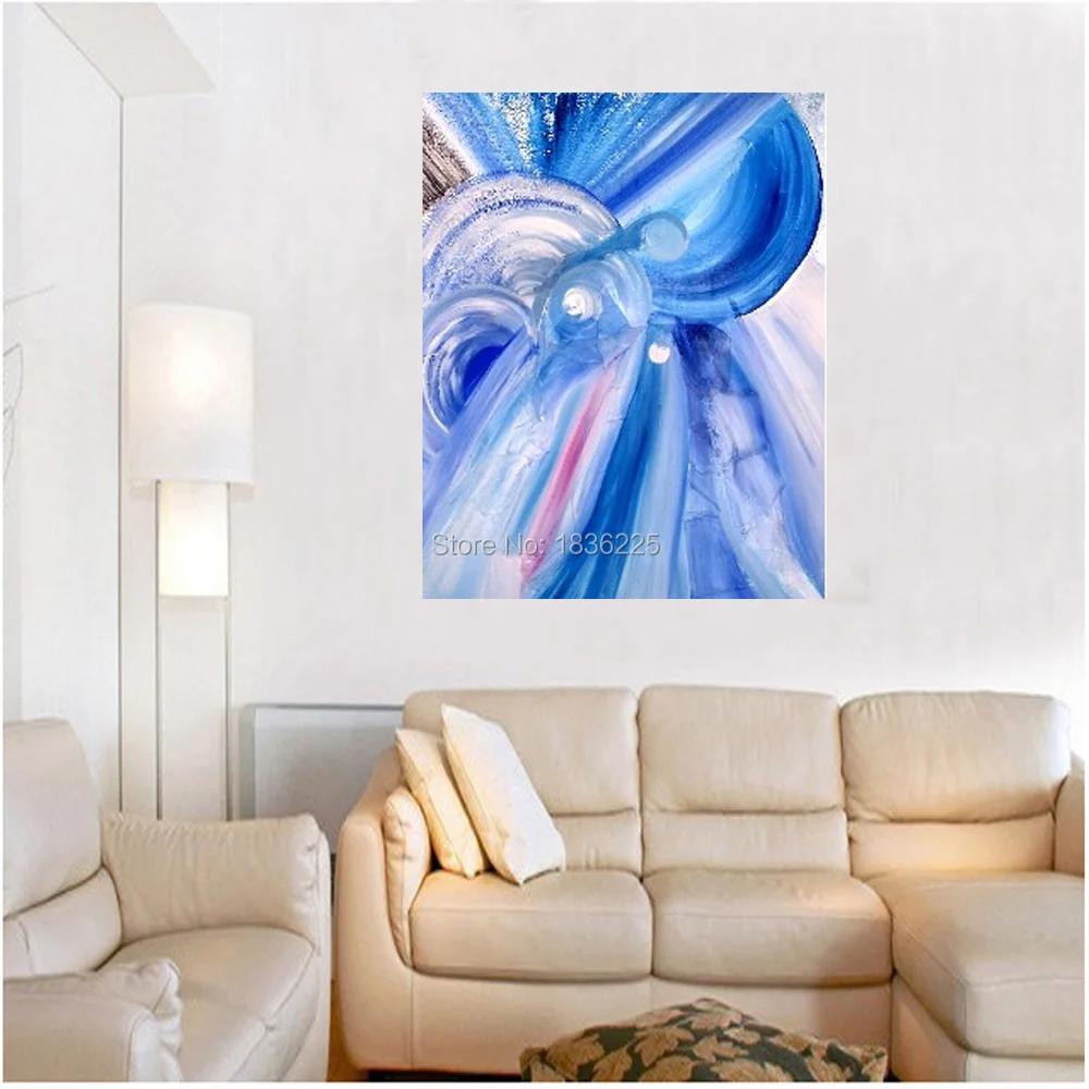 Online kopen wholesale blauw abstract schilderij uit china blauw ...