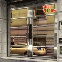 VLT15% архитектурная оконная пленка золотой эффект серебряного зеркала защита конфиденциальности ширина пленки 152 см X 20 м для дома здания