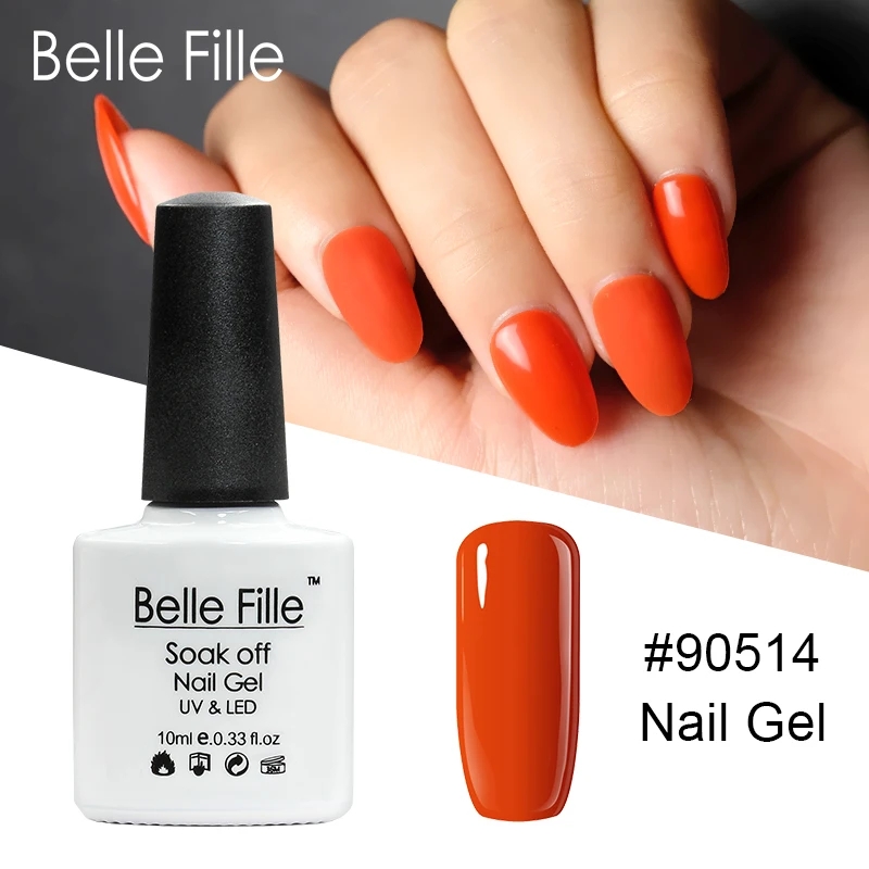 Гель лак для ногтей Belle Fille оранжевый цвет УФ гель UV Vernis Полупостоянный лак|Гель