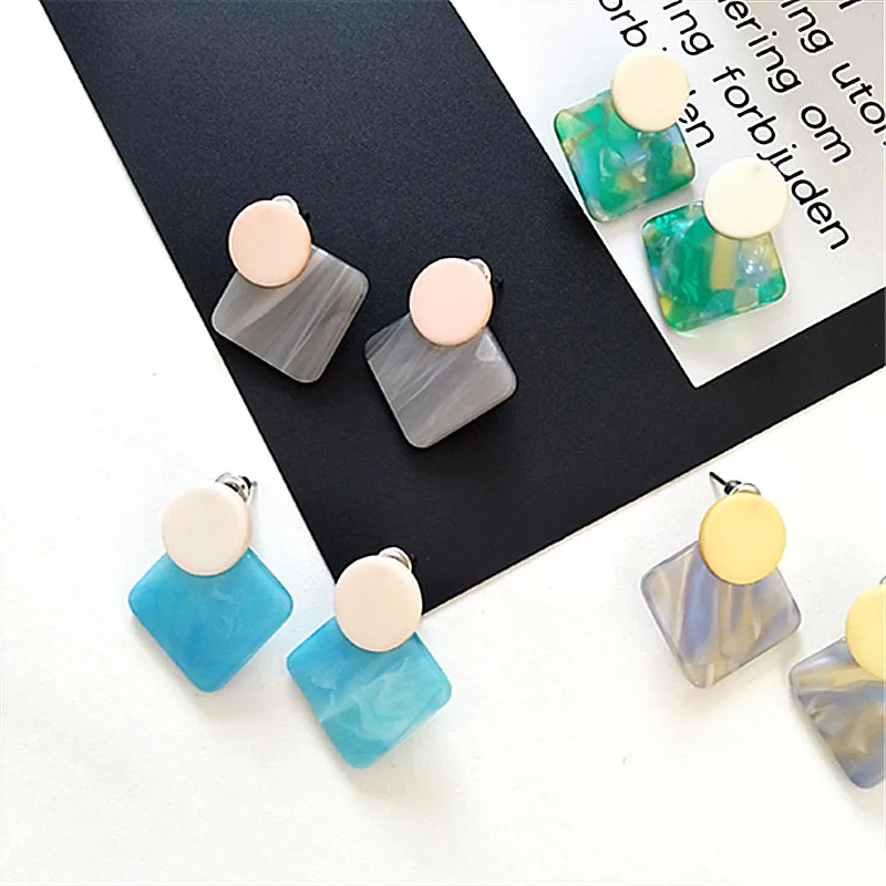

Pure and fresh and acetate plate geometry new tide female students earrings earrings Fashion earrings jewelry wholesale
