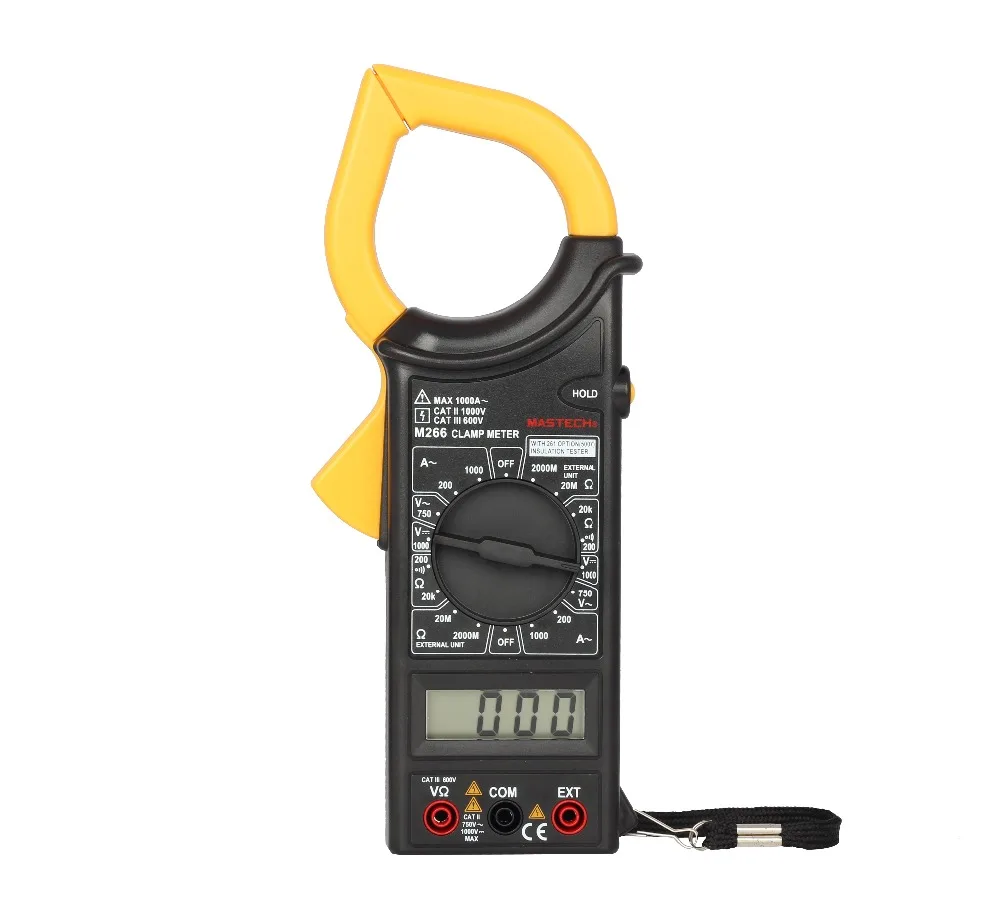 

MASTECH M266 Digital Current Clamp Meter AC/DC Voltage AC Current Resistance Frequency Tester with temperature measurement