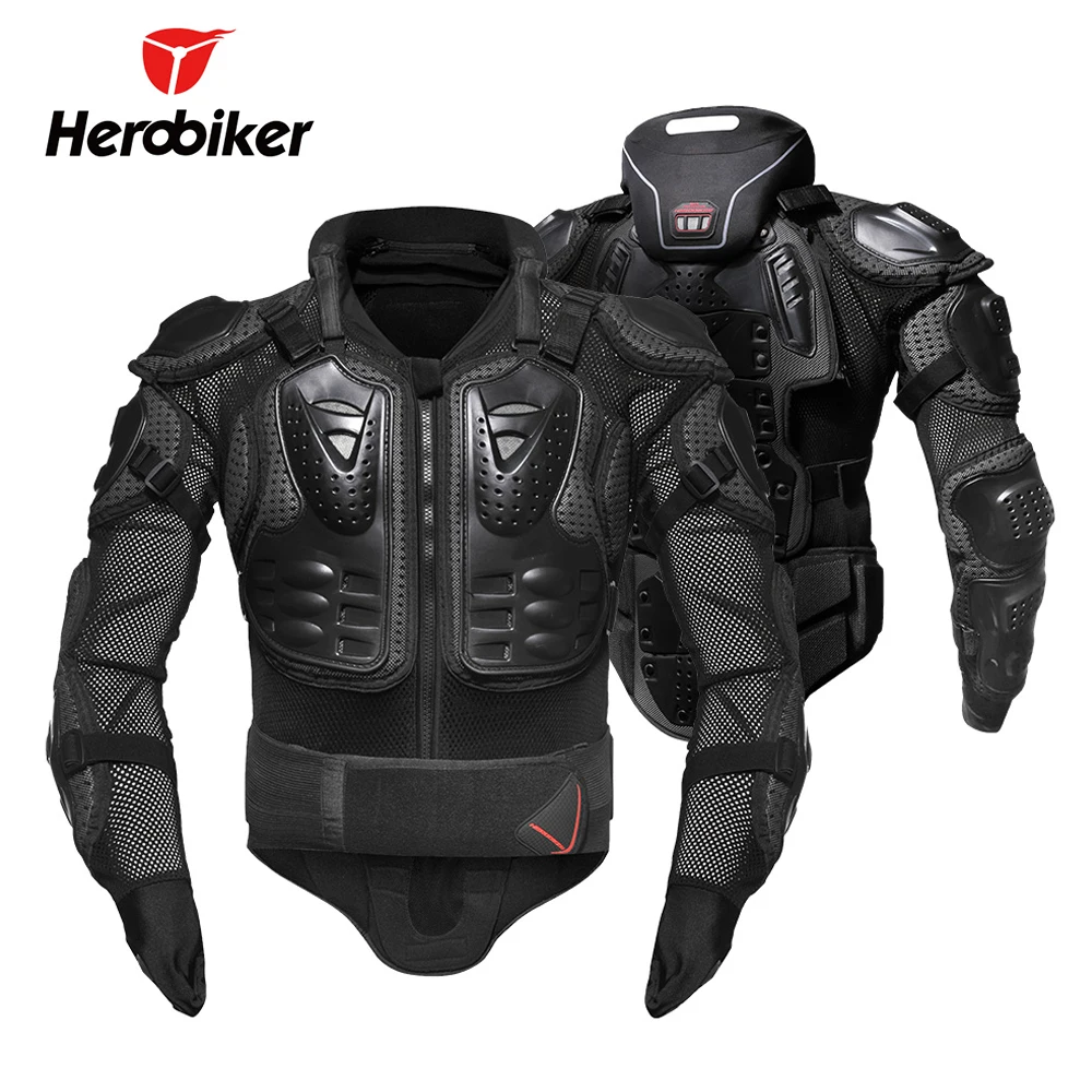 HEROBIKER мотоциклетная куртка мужская Броня куртка для мотокросса Защитное снаряжение Защита тела Защита Съемная защита шеи