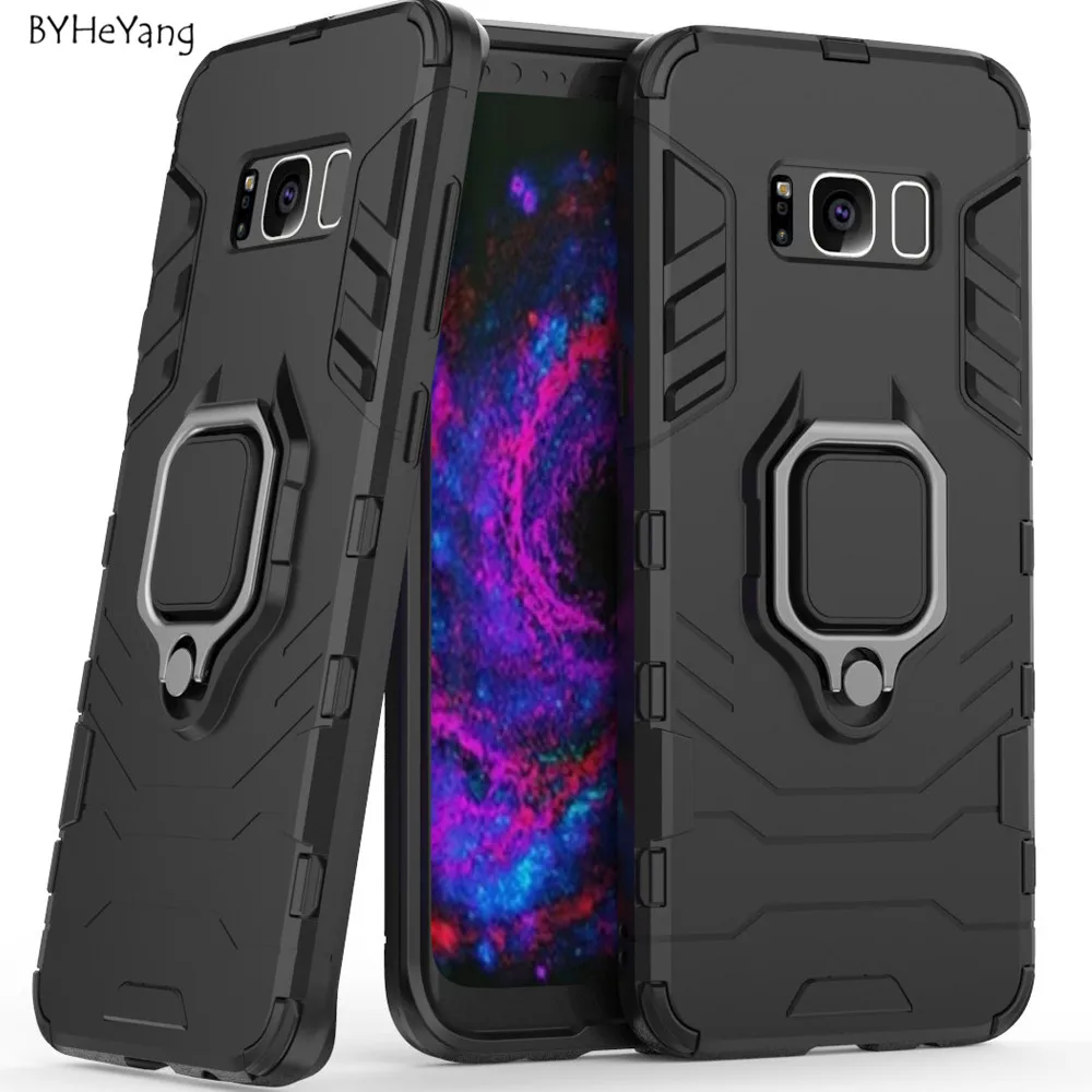For Samsung Galaxy S8 Case Capa Cover Car Holder Magnetic Suction Ring Bracket Armor for Fundas | Мобильные телефоны и
