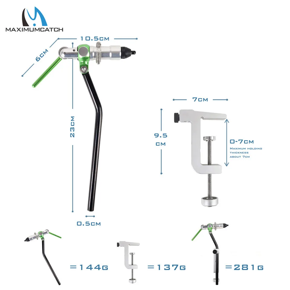 Maximumcatch новые железные ротационные тиски для завязывания мушек с тяжелой основой инструмент для завязывания мушек Тиски