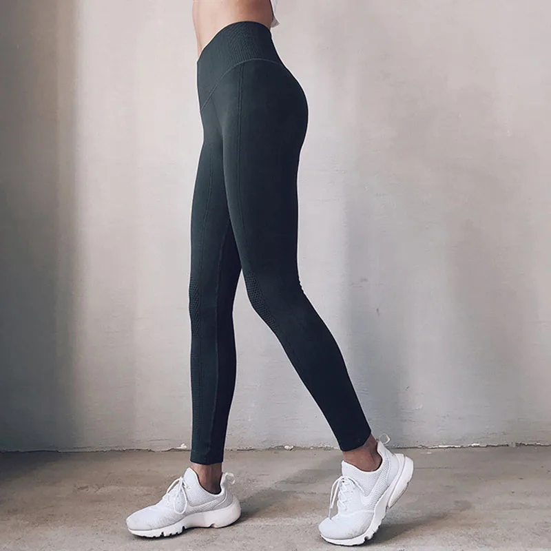 SALSPOR, одноцветные Бесшовные штаны для йоги, Женские Дышащие Высокие эластичные спортивные Леггинсы с эффектом пуш-ап, женские спортивные штаны для фитнеса