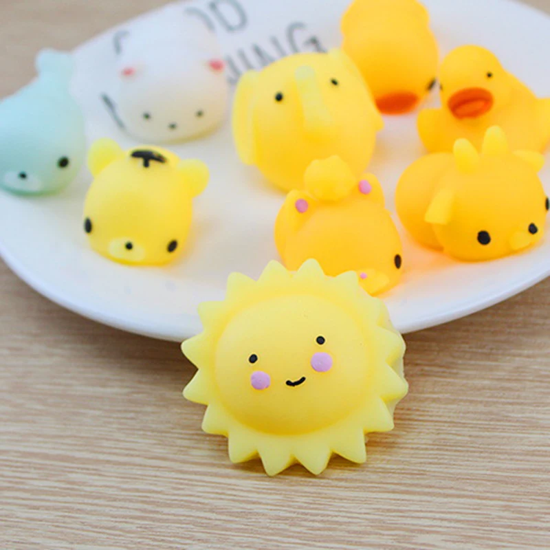 20 шт. мини игрушки Mochi Squeeze Fun Gags мягкие в виде животных тигра морской звезды