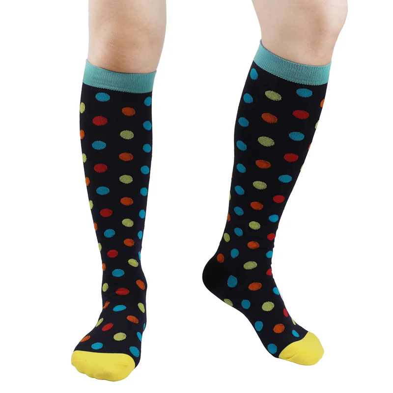 Милые Компрессионные носки, подходят для бега, спортивного ухода, для беременных, для путешествий, для женщин и мужчин, Новое поступление, гольфы - Цвет: Синий