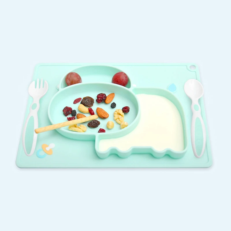 Children Tableware Baby Plate Food Feeding Bowl Dishes with Suction Cup Kids Silicone Container Toddler Dinnerware Placemat Cute Children Tableware Baby Plate Food Feeding Bowl Dishes with Suction Cup Kids Silicone Container Toddler Dinnerware Placemat Cute