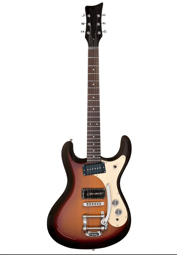 

New MOSRITE Style Electric Guitar Vintage Sunburst Big Vibrato Tremolo