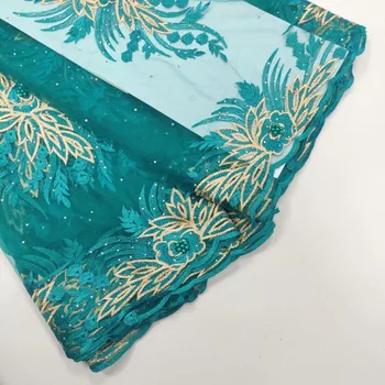 

Nigerian lace fabric 2019 high quality lace latest beades lace for bride dress french embroidered tulle lace 5yards/lot WH