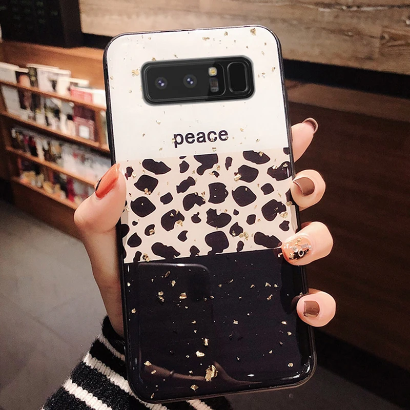 Роскошный леопардовый чехол TRISEOLY из золотой фольги для телефона Samsung Galaxy S10 S9 S8 Plus