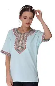 Синьцзян мусульманский Ресторан этнический стиль короткий рукав Футболка Спецодежда унисекс летняя рубашка с вышивкой Пара рубашка из чистого хлопка - Цвет: Style C