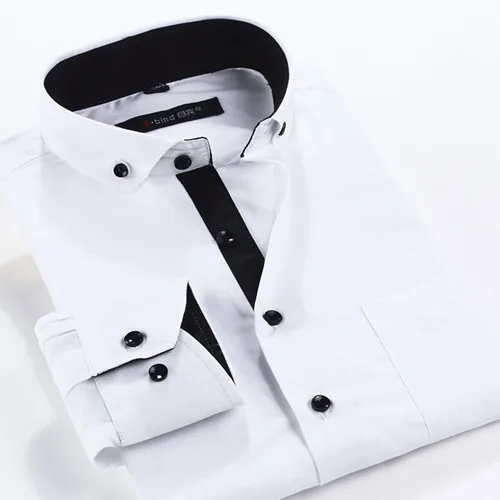 white party wear shirt with black button