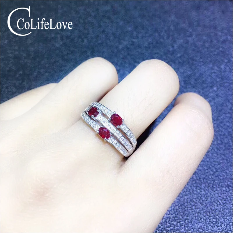 Ювелирные изделия colife кольцо из натурального рубина 925 пробы серебро 4 шт. 3 мм *