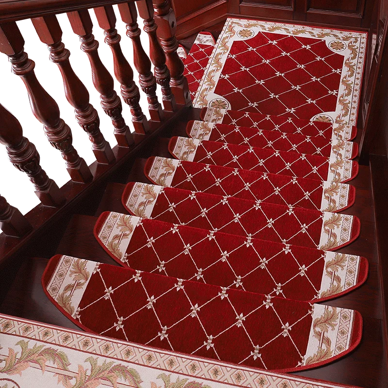 SunnyRain набор ковров для лестниц из 13 предметов, Противоскользящие коврики для лестниц, коврик для лестницы 24X74 см, подходит для лестницы шириной 25 см - Цвет: 105 red