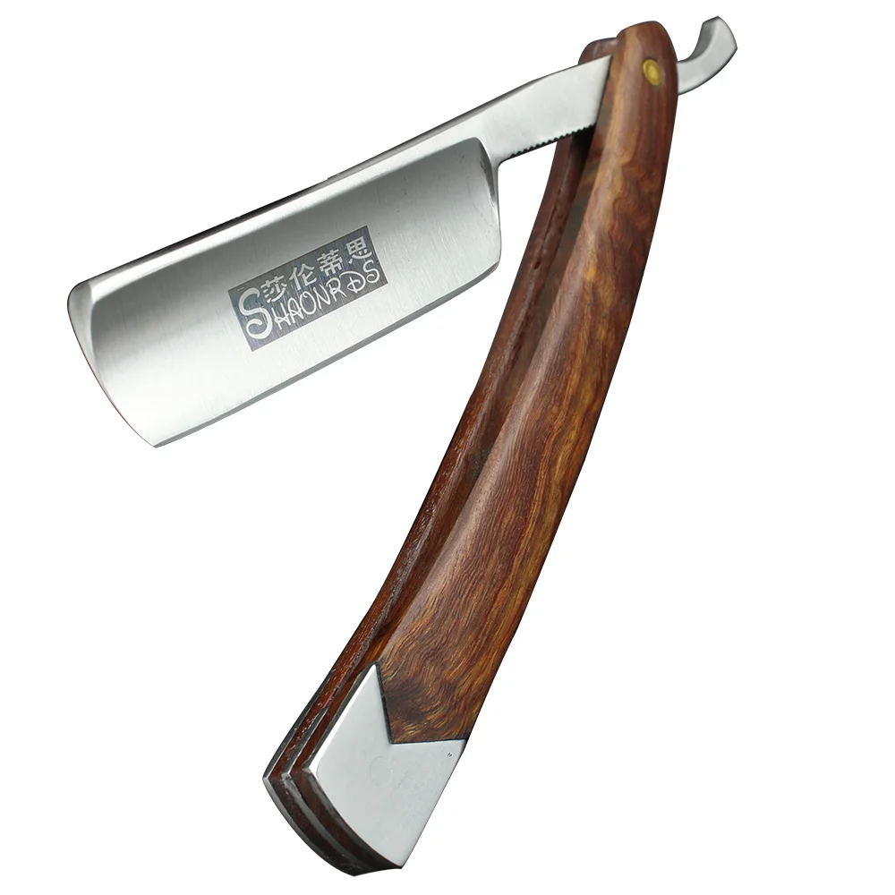 Men Vintage Straight Edge Stainless Steel Hair Shaper Barber Razor