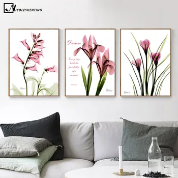 

Tulips Flower Landscape Poster Print Minimalist Art Canvas Painting Plant Abstract Wall Picture Modern Home Living Room Decor