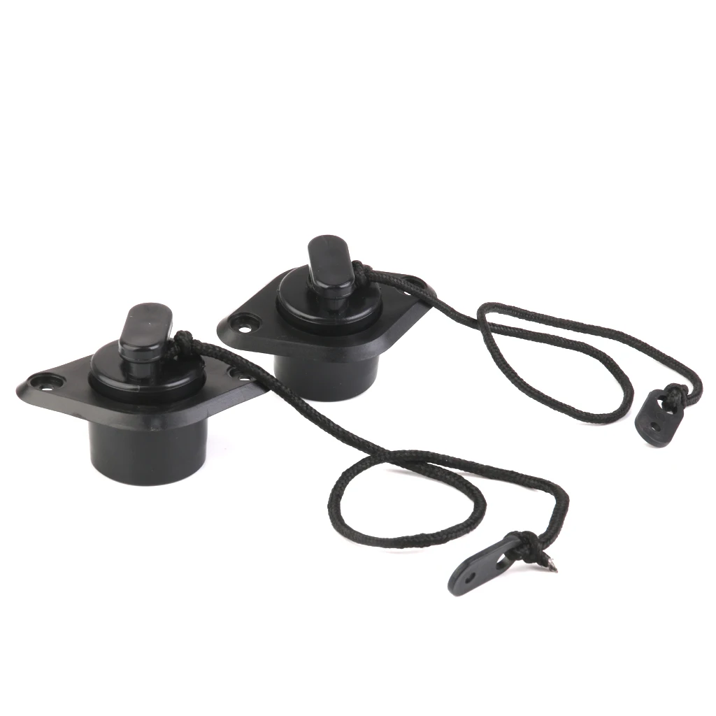 MagiDeal New High Quality 2x Black Marine PVC Scupper Drain Valve Cap Replacement for Inflatable Boat 