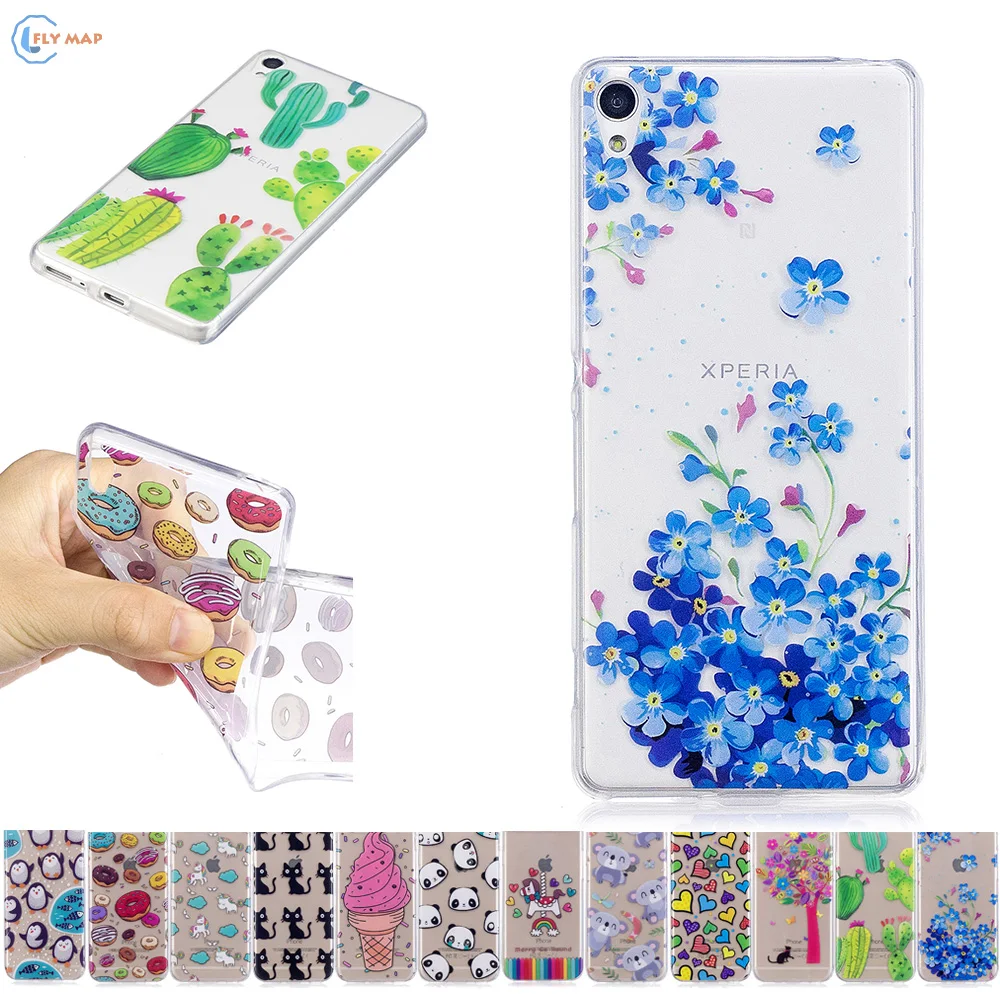 Подходящий чехол для Sony Xperia XA F3111 F3112 F3116 мягкий TPU телефона с единорогом котом и