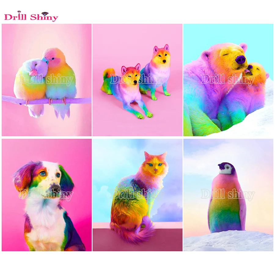 

2018 NEW Full Square/Round Drill 5D DIY Diamond Painting Rainbow animals birds lover 3D diamond Embroidery Cross Stitch