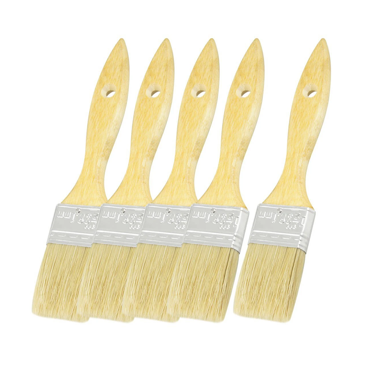 

Furniture Painting 1.5" Wide Bristle Hair Wooden Handle Paint Brushes 5 Pcs