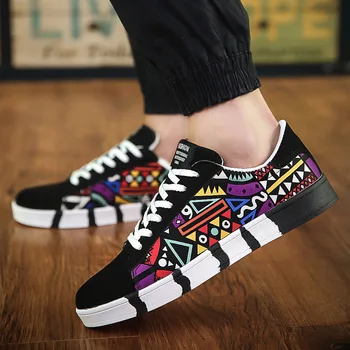 

2019 Autumn Hot Men Sneakers Fashion Canvas casual shoes for Men Lace up Flat Shoes Outdoor Male Vulcanized shoes