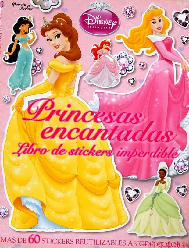 

Parent child kids baby Disney story princess girl lovely picture Sticker book French learning book Age 2 - 12